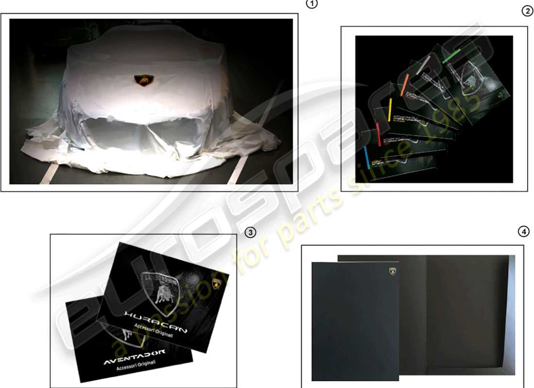 lamborghini lp770-4 svj coupe (accessories) acceso, información, varios diagrama de piezas