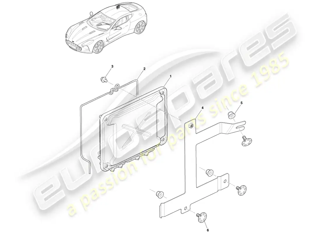 aston martin one-77 (2011) ecu de transmisión diagrama de piezas