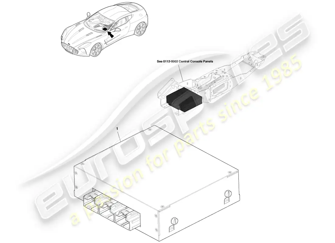aston martin one-77 (2011) módulo de infoentretenimiento diagrama de piezas