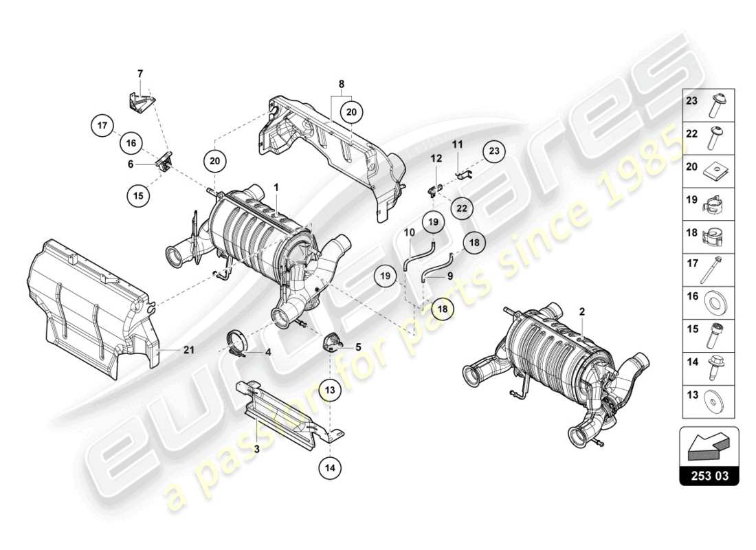 un diagrama de piezas del catálogo de piezas lamborghini lp770-4 svj roadster (2019)