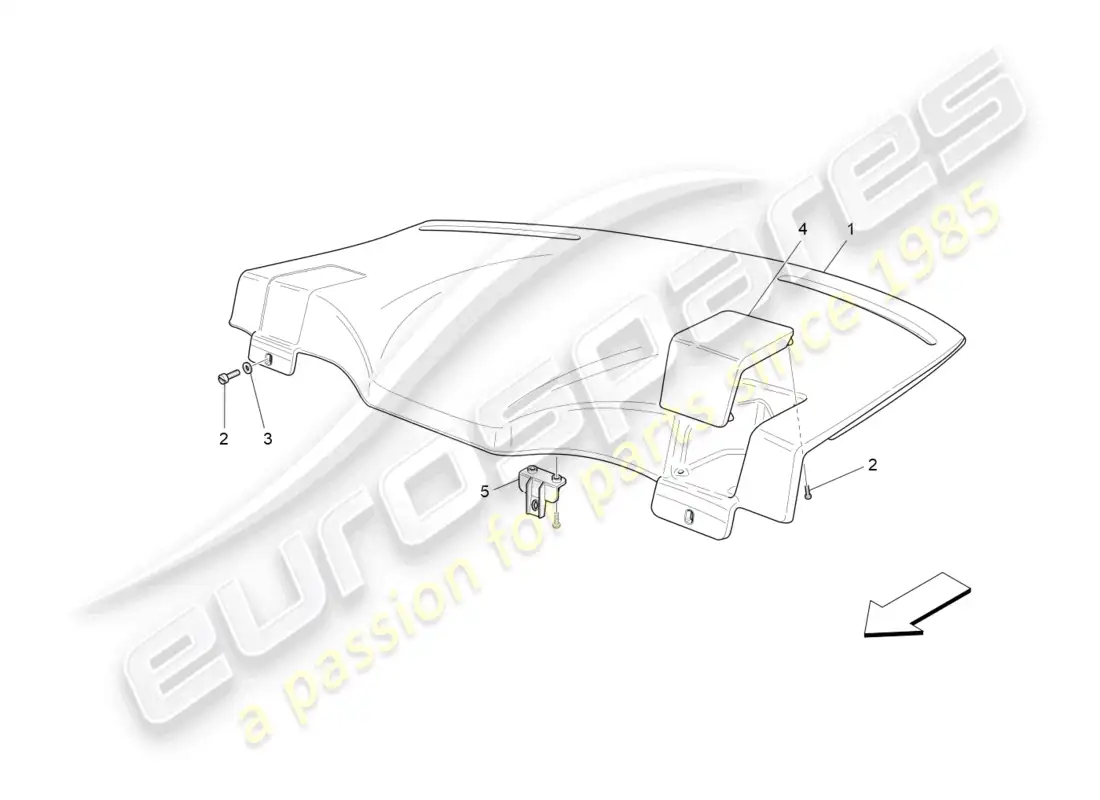 maserati granturismo mc stradale (2013) estante trasero para paquetes diagrama de piezas