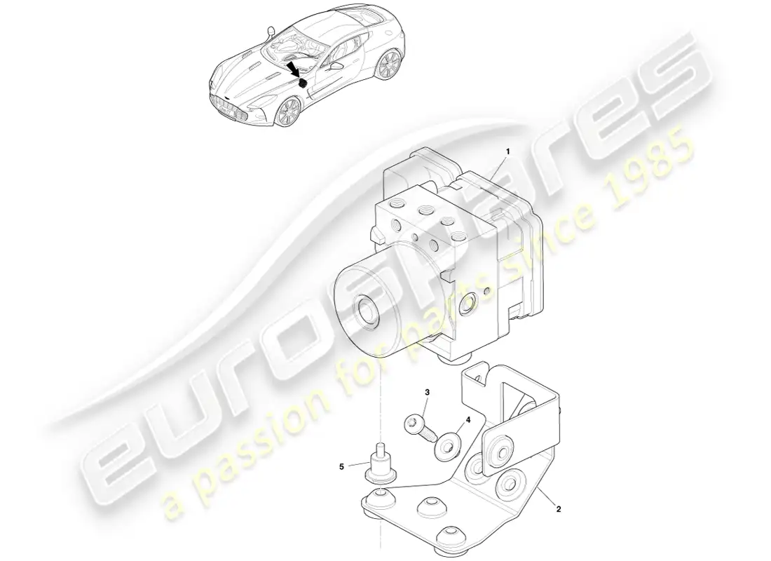 aston martin one-77 (2011) control antibloqueo diagrama de piezas