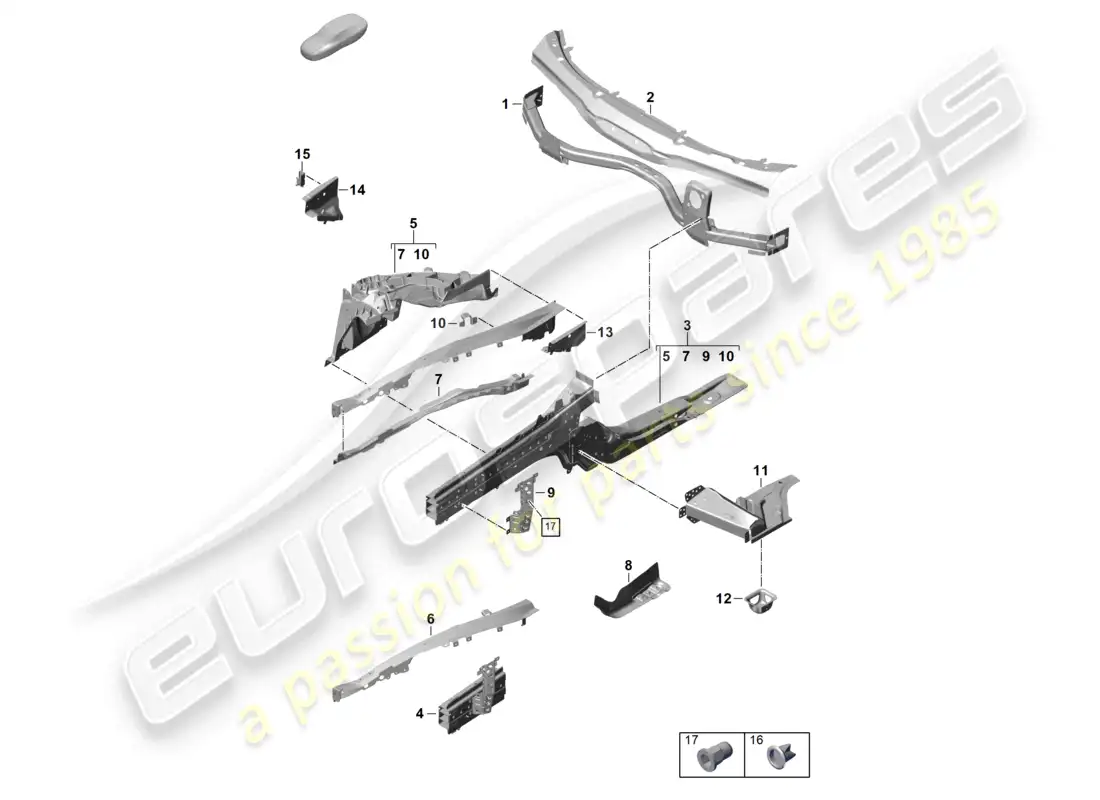 diagrama de pieza que contiene el número de pieza 971805161 ygrv