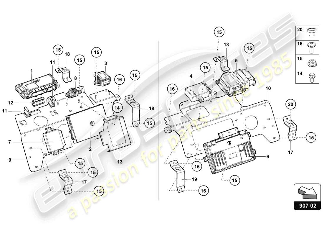 lamborghini 2014 (lp720-4 coupe 50) diagrama de piezas eléctrica