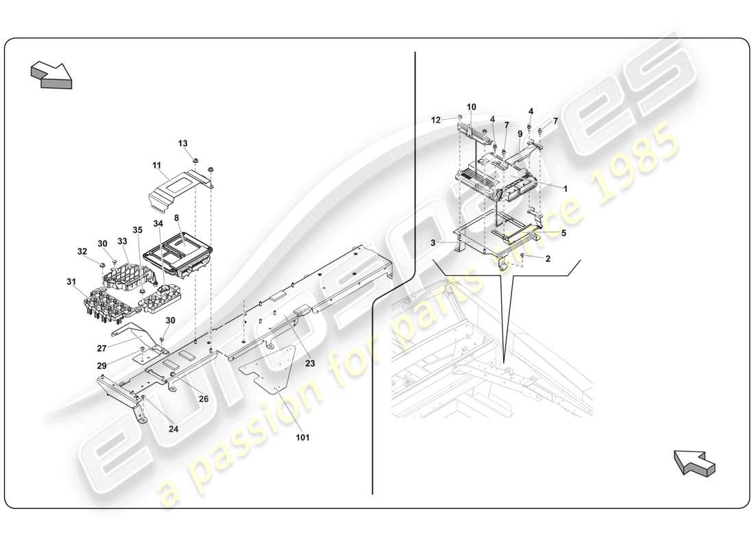 lamborghini super trofeo (2009-2014) diagrama de piezas del sistema de control