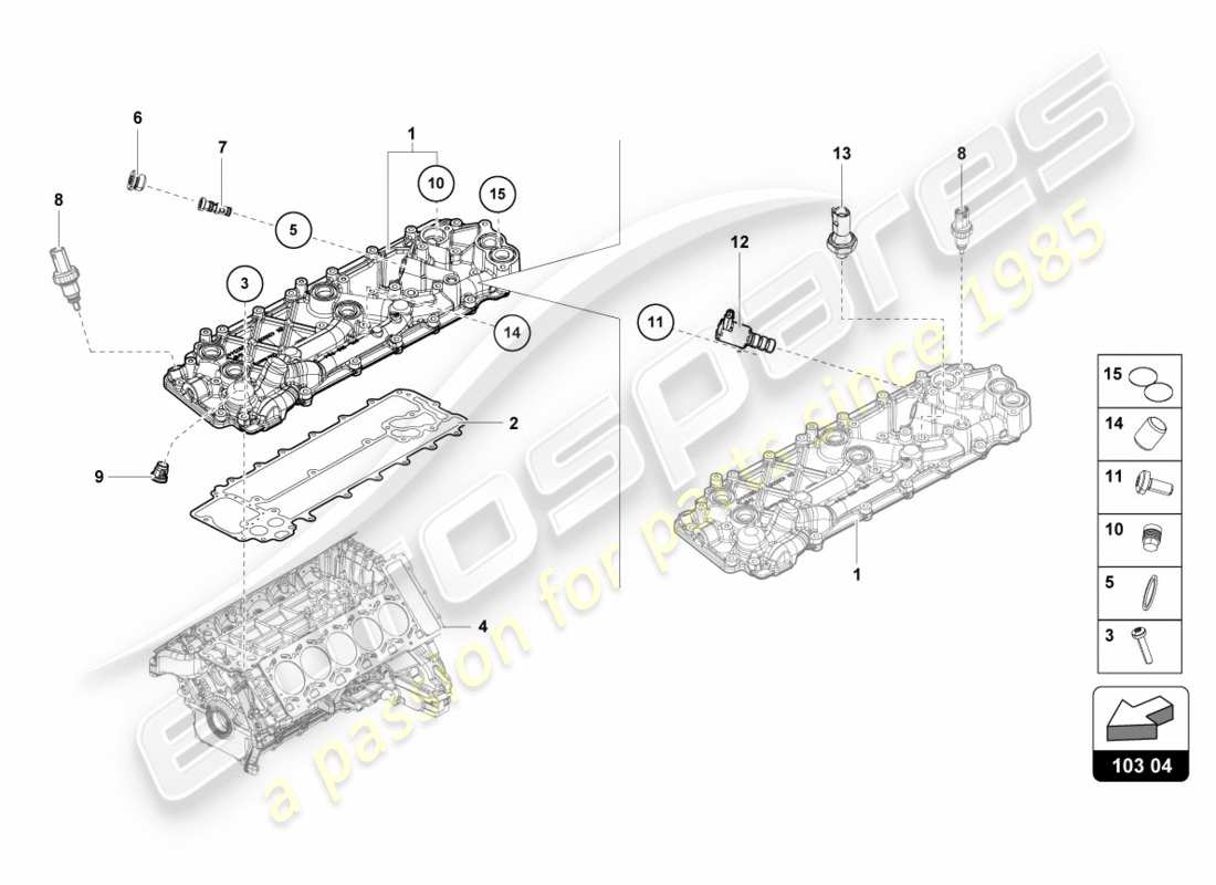 lamborghini lp610-4 spyder (2019) tapa del compartimiento del motor diagrama de piezas