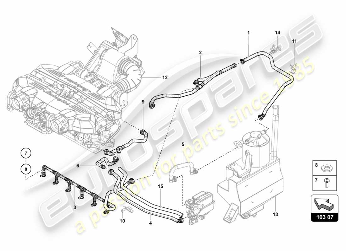lamborghini 2012 (lp700-4 coupe)) ventilación para tapa de culata de vin cla00325 diagrama de piezas
