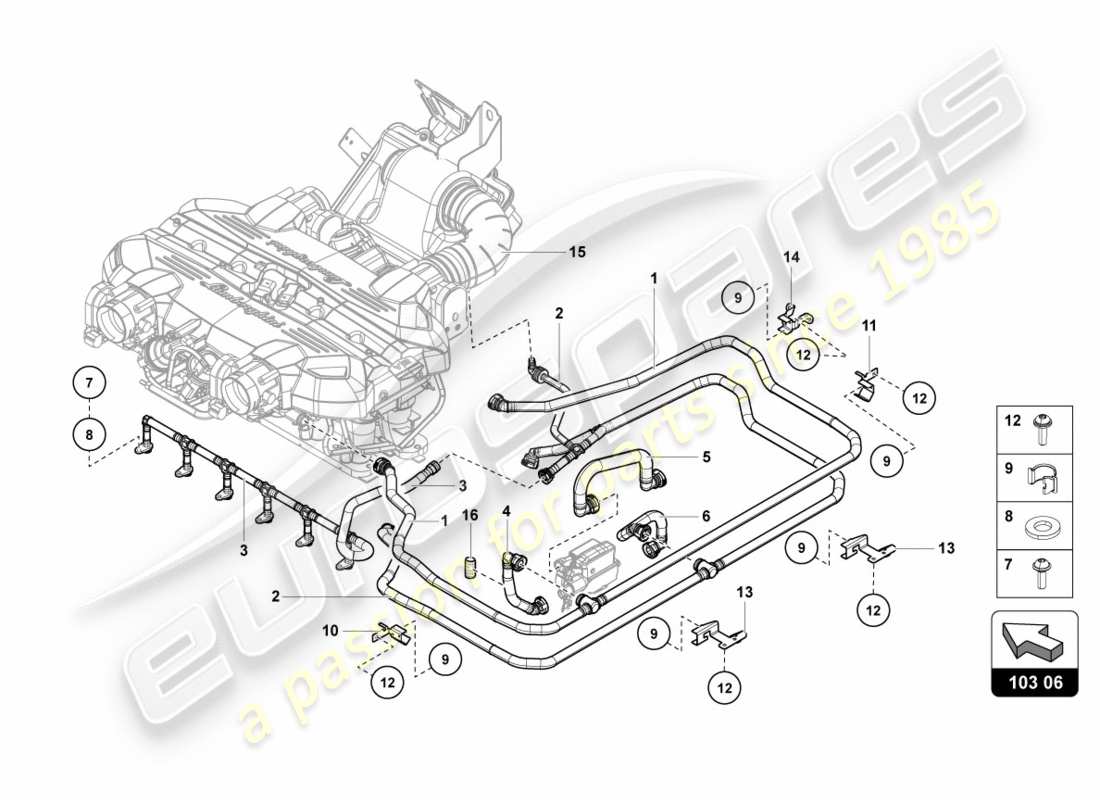 lamborghini 2012 (lp700-4 coupe)) ventilación para tapa de culata hasta vin cla00324 diagrama de pieza