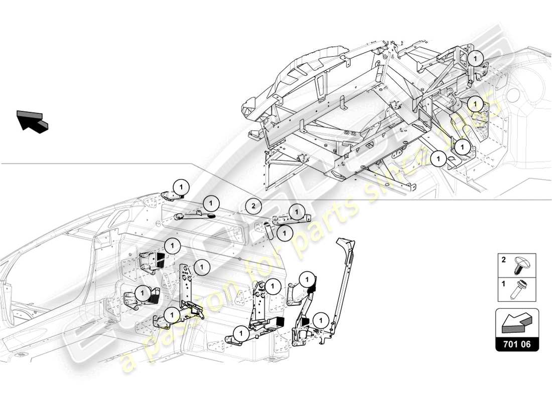 lamborghini 2016 (lp750-4 sv coupe) diagrama de piezas de sujetadores