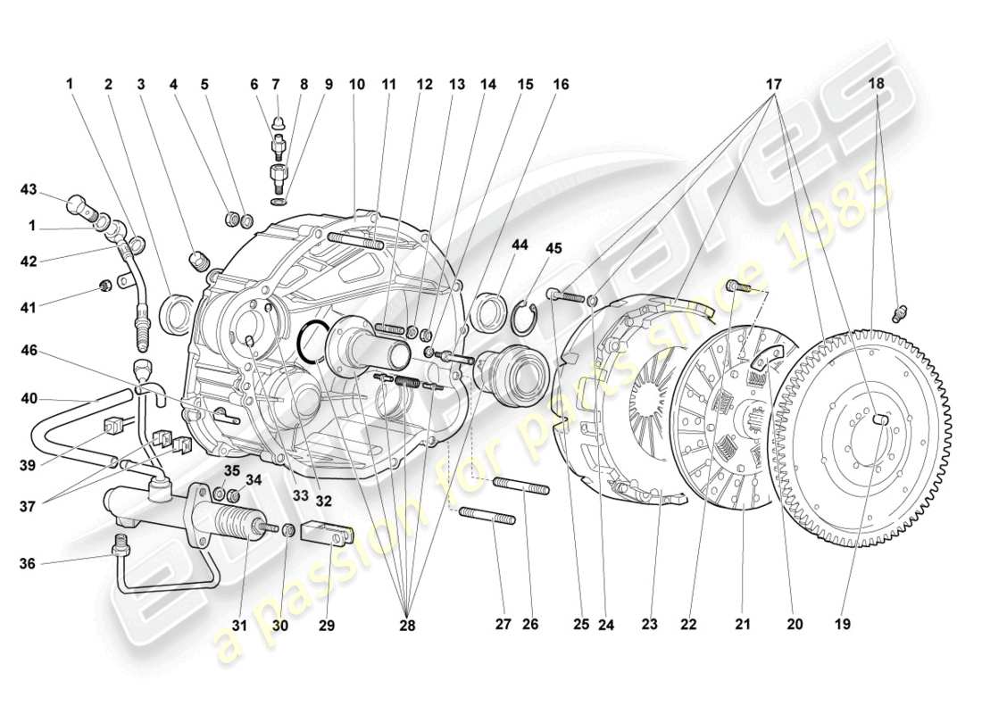lamborghini murcielago roadster (2006) diagrama de pieza del acoplamiento rhd