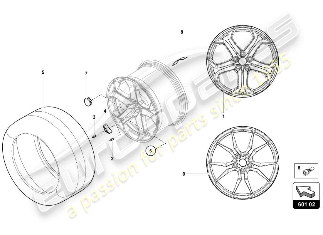 lamborghini 2014 (lp720-4 coupe 50) ruedas/neumáticos diagrama de piezas