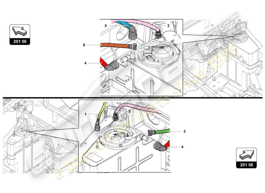 lamborghini 2014 (lp720-4 coupe 50) diagrama de piezas del sistema de suministro de combustible