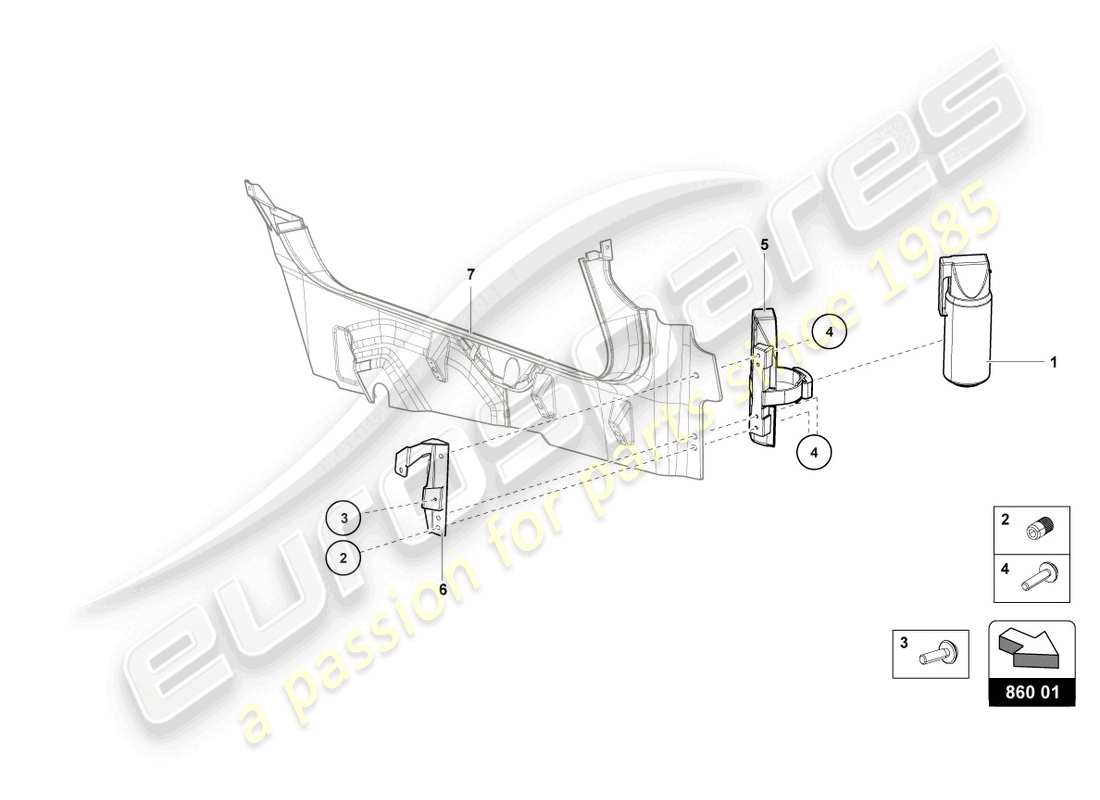 lamborghini 2015 (lp750-4 sv coupe) extintores de incendios diagrama de piezas
