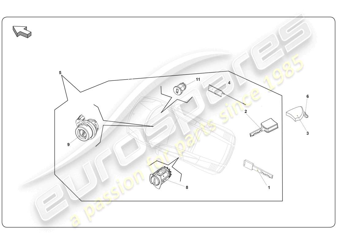 lamborghini super trofeo (2009-2014) interior diagrama de piezas