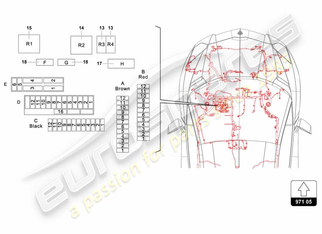 lamborghini lp700-4 coupe (2012) sistema eléctrico diagrama de piezas