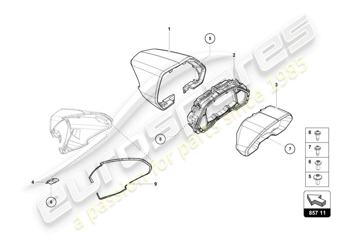 lamborghini 2019 (lp770-4 svj roadster) diagrama de piezas combi