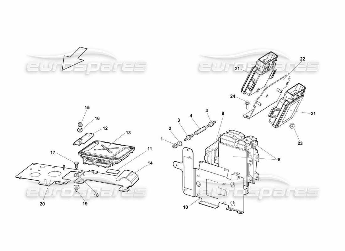 lamborghini murcielago lp670 diagrama de piezas del sistema eléctrico