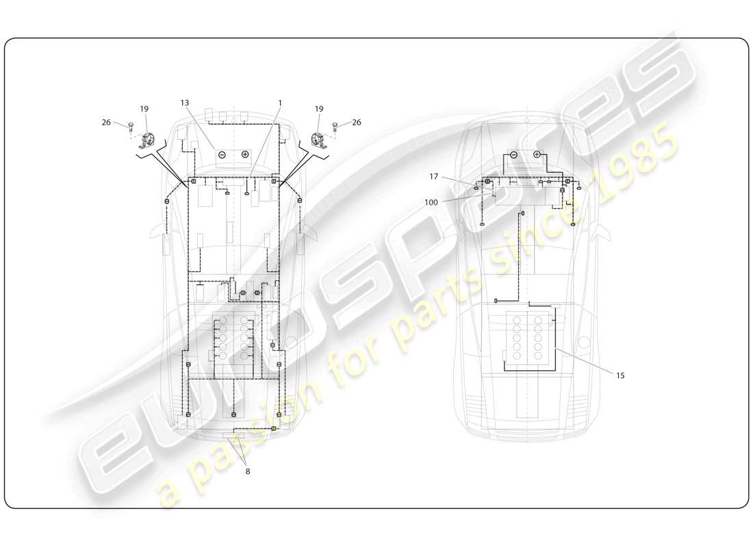 lamborghini super trofeo (2009-2014) electricidad diagrama de piezas