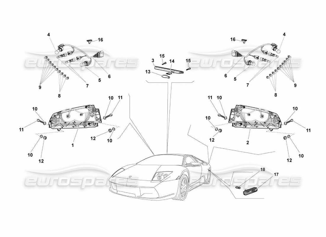 lamborghini murcielago lp670 luces diagrama de piezas