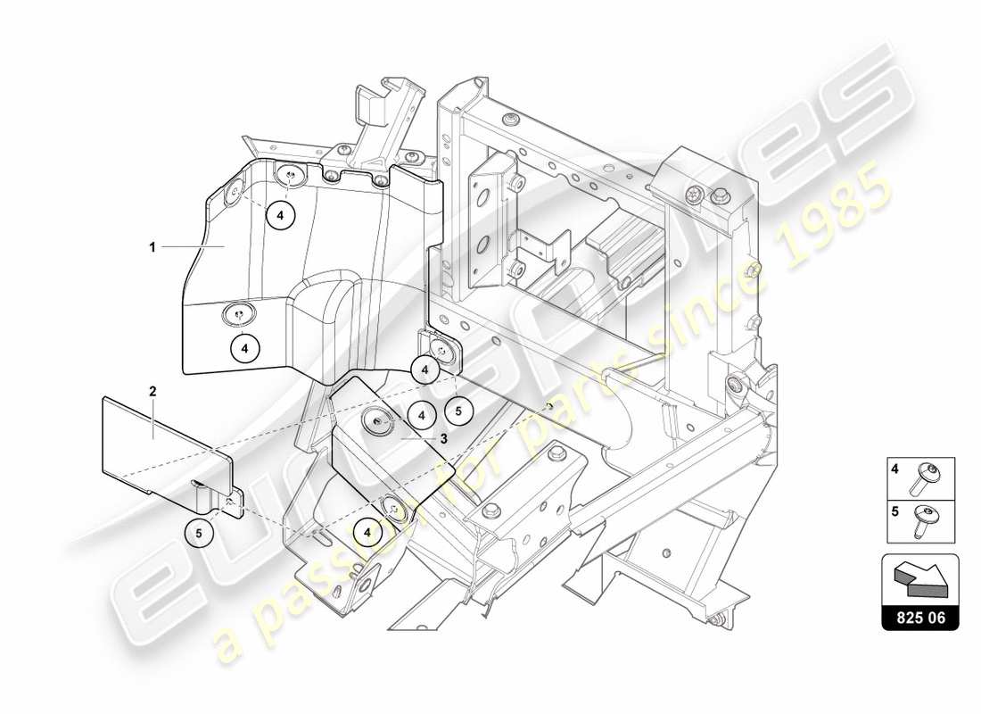 lamborghini centenario roadster (2017) diagrama de piezas del escudo térmico