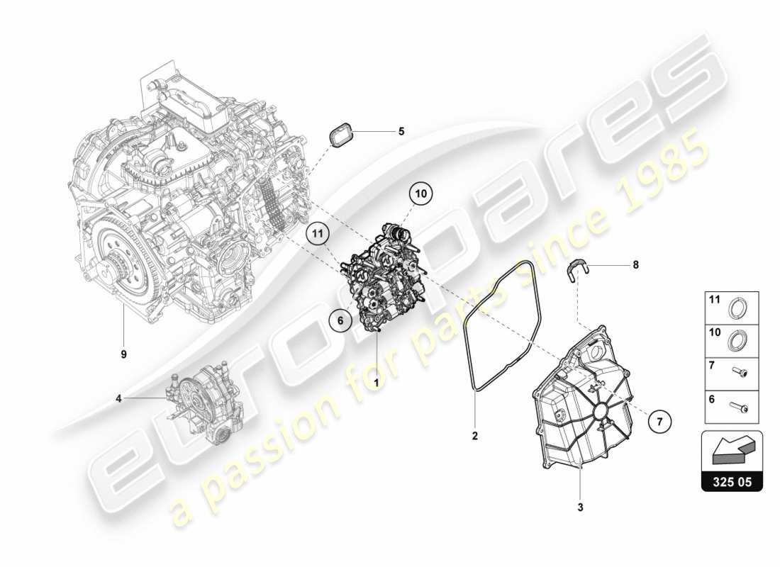 lamborghini lp610-4 spyder (2019) mecatrónica con software diagrama de piezas