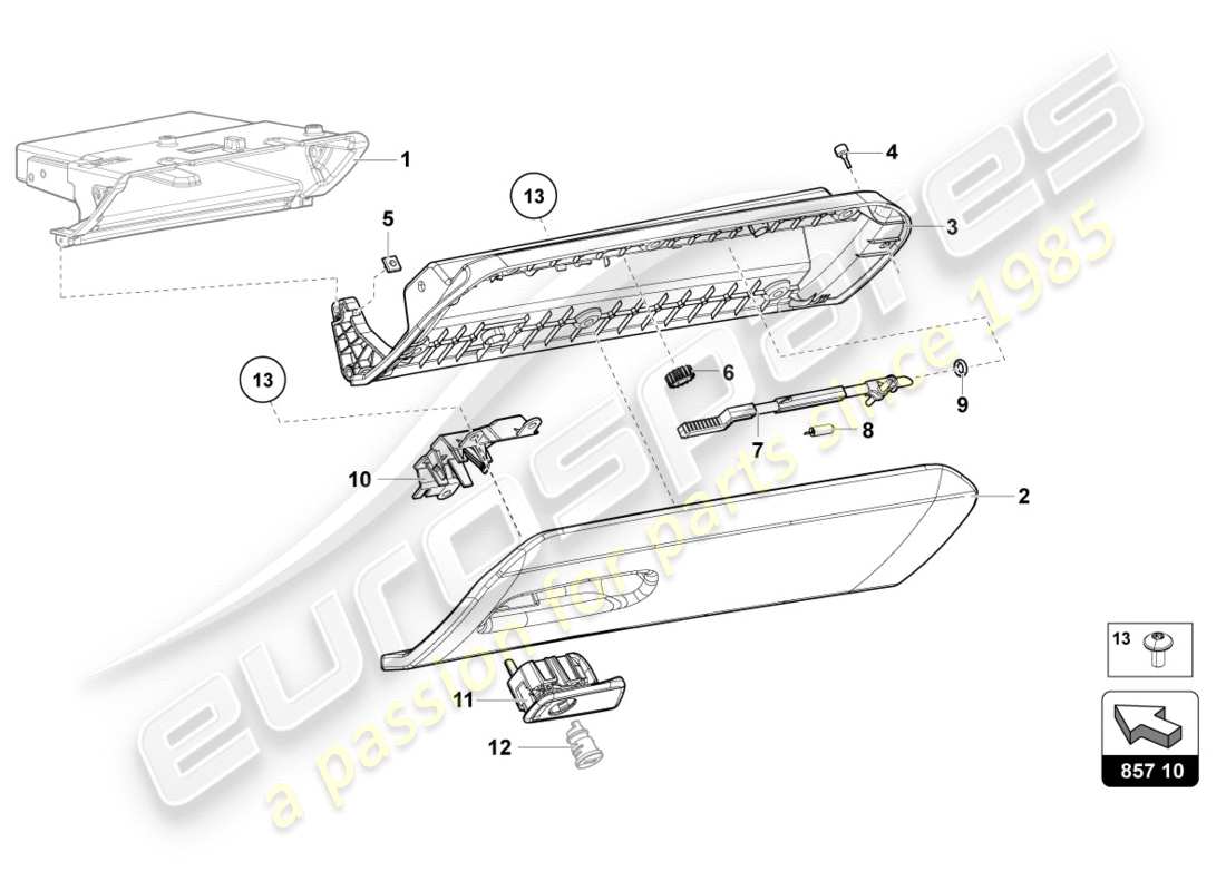 lamborghini centenario roadster (2017) guantera diagrama de piezas