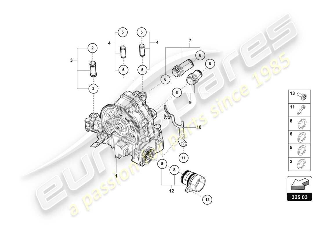 lamborghini lp610-4 avio (2016) unidad de control hidráulico diagrama de piezas