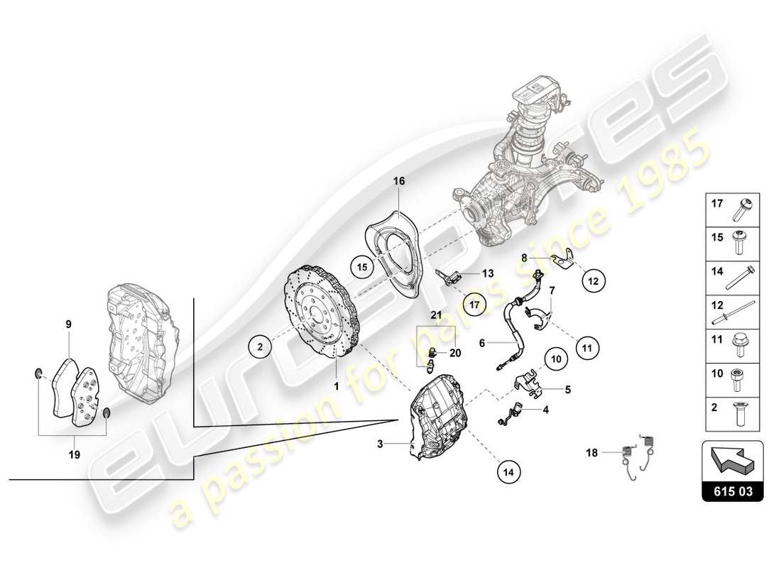 lamborghini lp580-2 coupe (2017) disco de freno (ventilado) diagrama de piezas