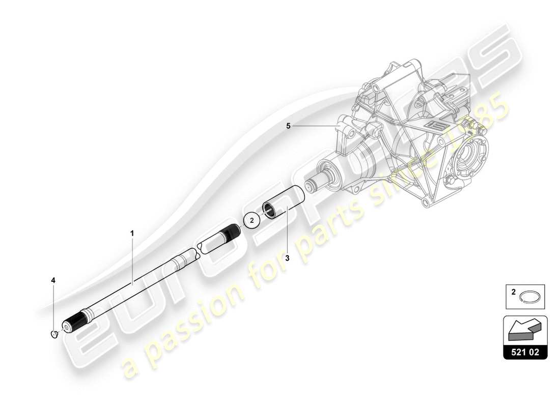 lamborghini centenario roadster (2017) diagrama de piezas del eje de entrada