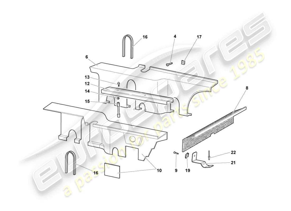 lamborghini murcielago roadster (2006) absorbentes de sonido diagrama de piezas