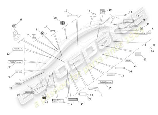 un diagrama de piezas del catálogo de piezas maserati mc20 (2022)