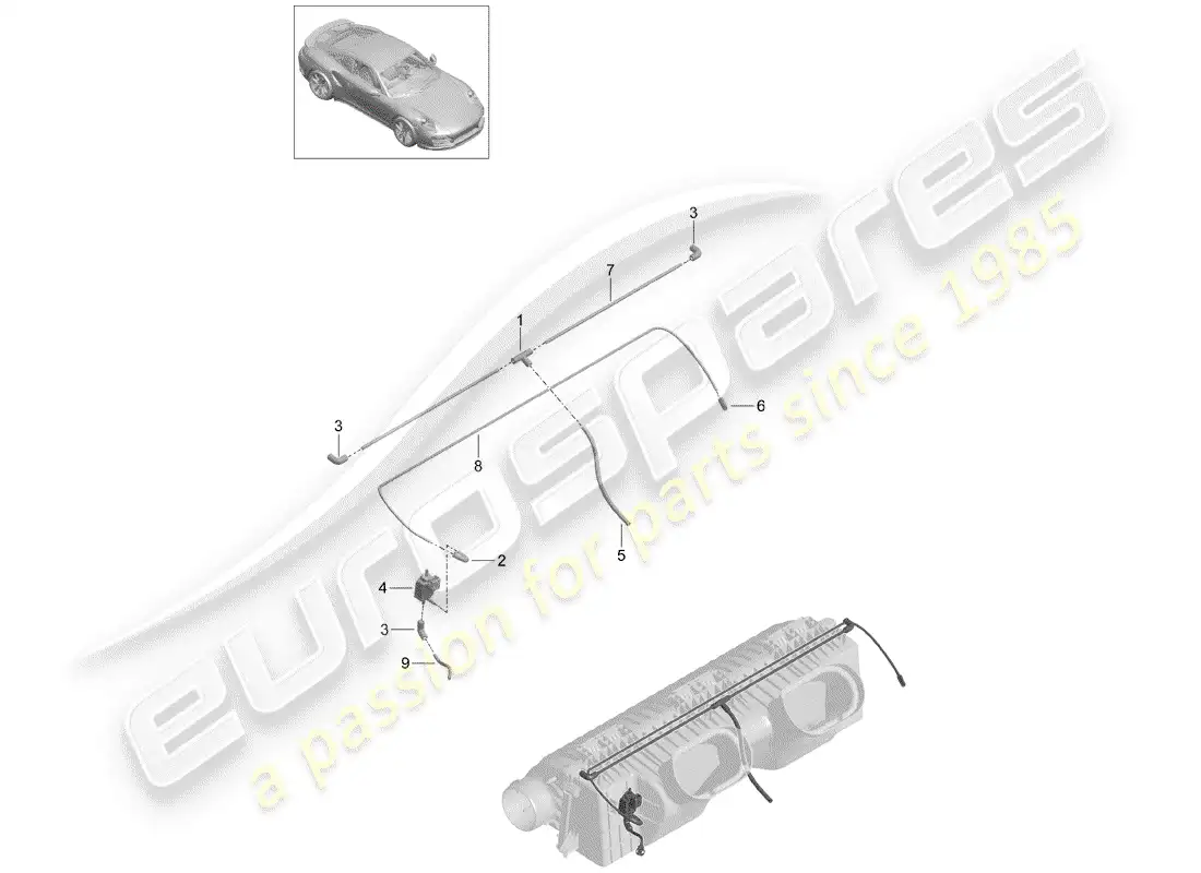 porsche 2018 (991-2 turbo) filtro de aire diagrama de piezas