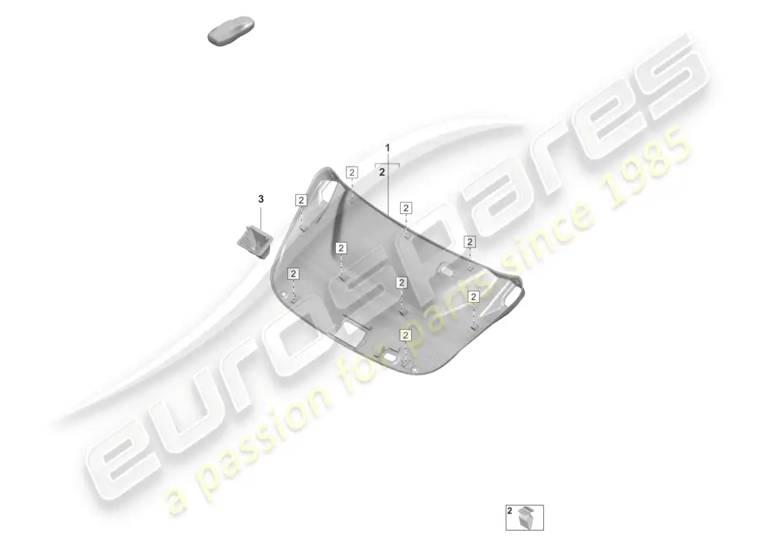 porsche 2020 (taycan 9j1-1) diagrama de piezas del panel de acabado de la tapa trasera