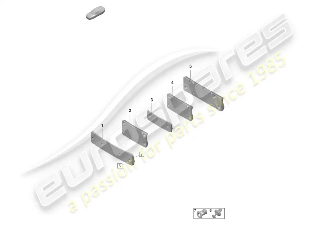 porsche 2020 (taycan 9j1-1) portamatrícula diagrama de piezas
