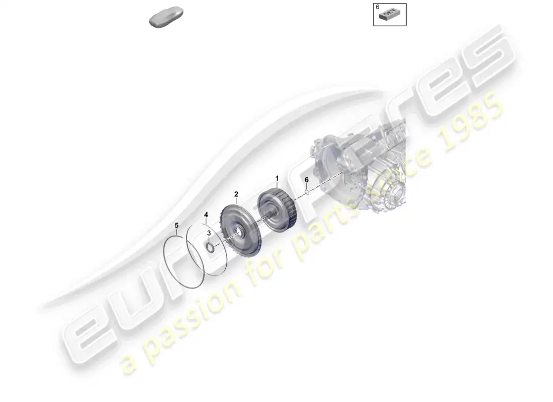 porsche 2022 (992-1 gt3/rs/st) 7-speed caja de cambios de doble embrague - pdk - diagrama de piezas del embrague para caja de cambios de doble embrague