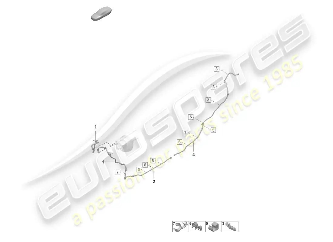 porsche 2022 (992-1 gt3/rs/st) diagrama de piezas de la línea de vacío