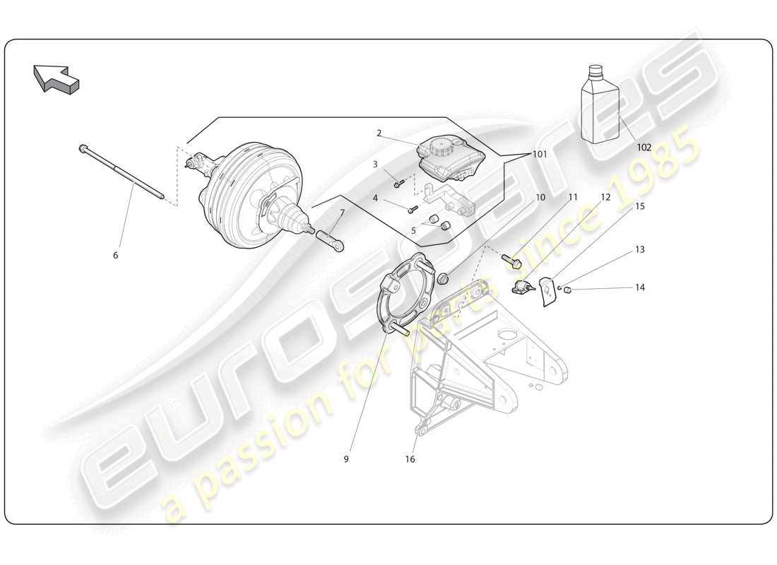 lamborghini super trofeo (2009-2014) pedal diagrama de piezas