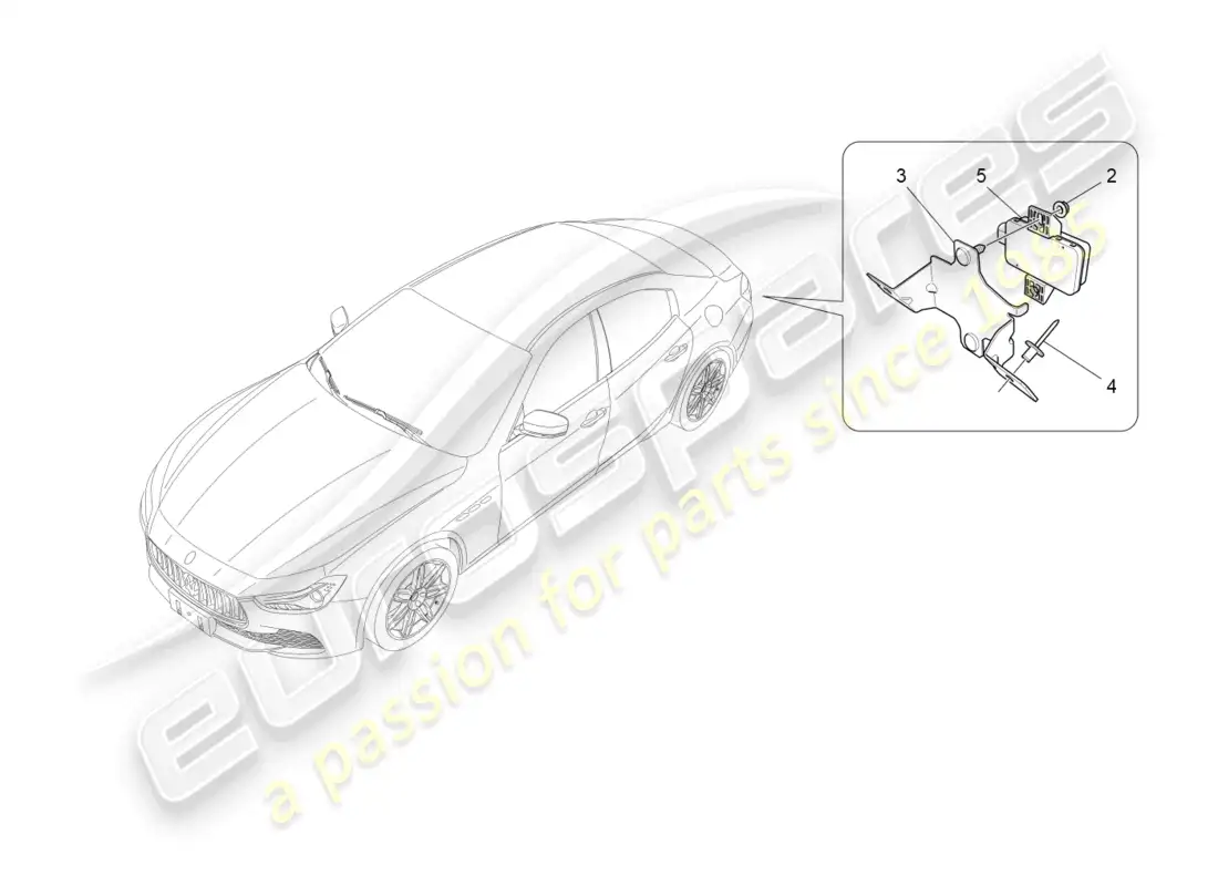 maserati ghibli (2018) sistema de control de presión de neumáticos diagrama de piezas