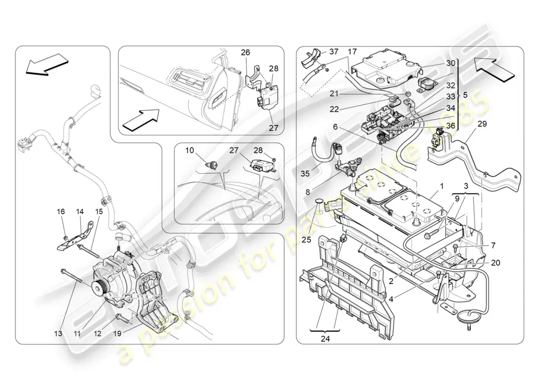 maserati ghibli (2018) energy generation and accumulation diagrama de piezas