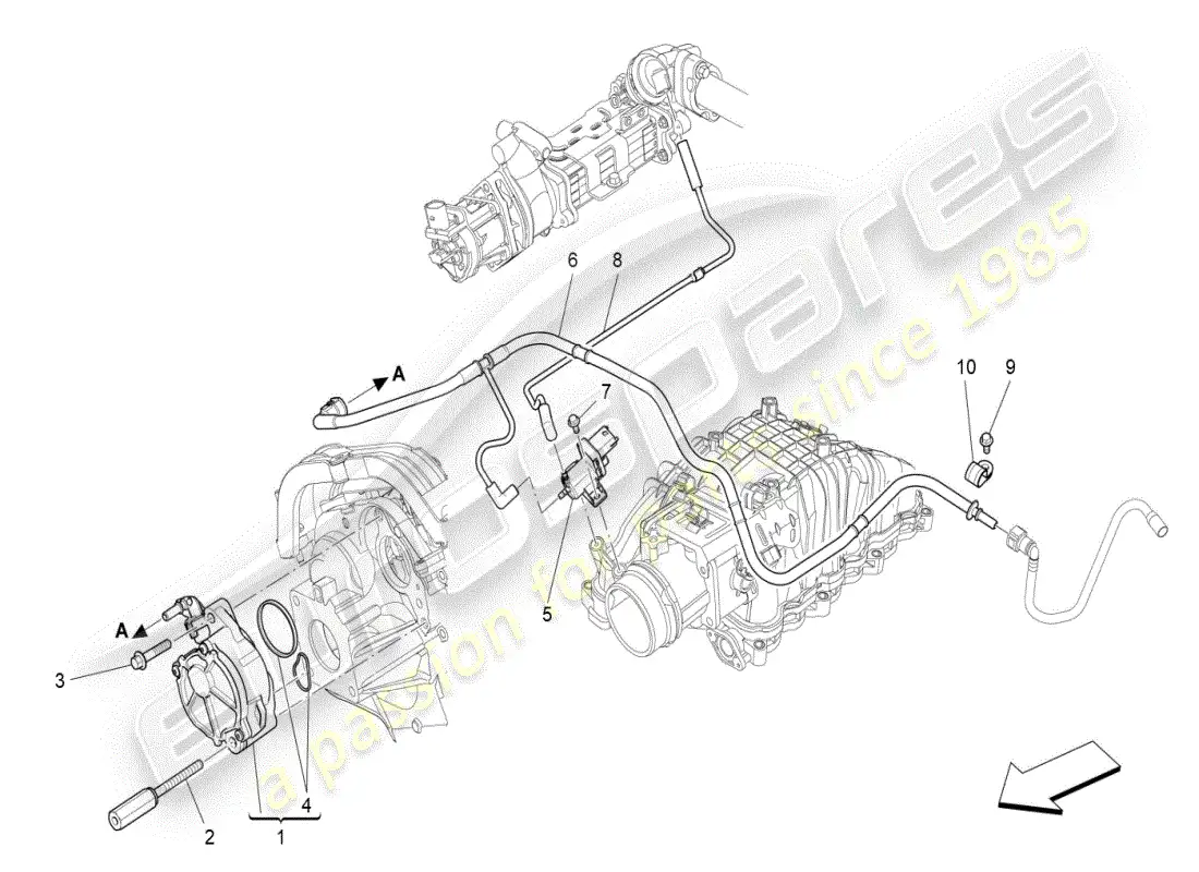 maserati ghibli (2019) diagrama de piezas del sistema de aire adicional