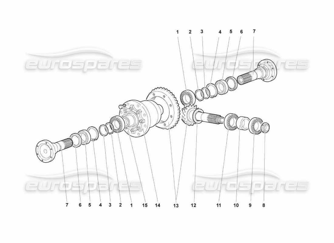 lamborghini murcielago lp670 diferencial delantero diagrama de piezas