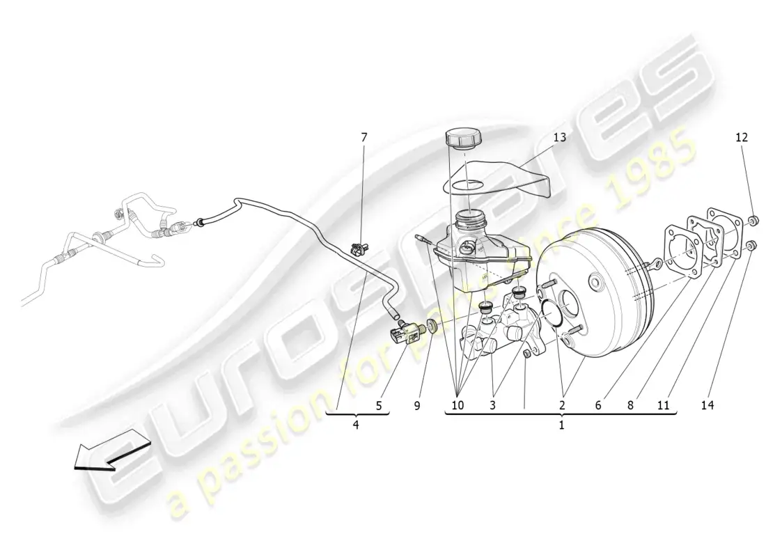 maserati ghibli (2016) brake servo system diagrama de piezas