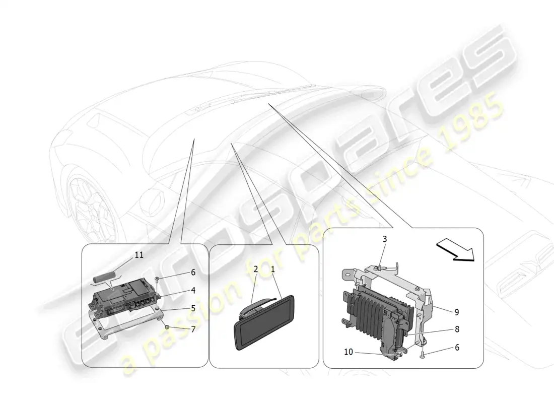 maserati mc20 cielo (2023) sistema de ti diagrama de piezas