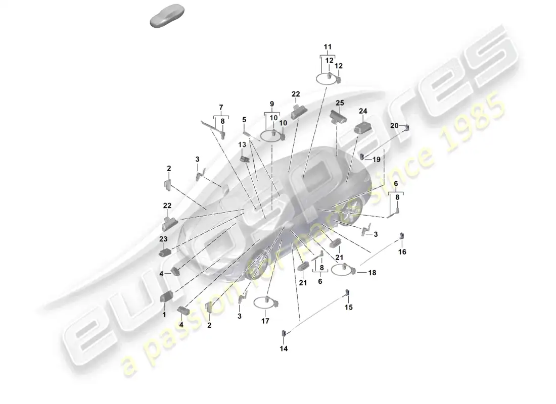 porsche 2020 (taycan 9j1-1) luz interior diagrama de piezas