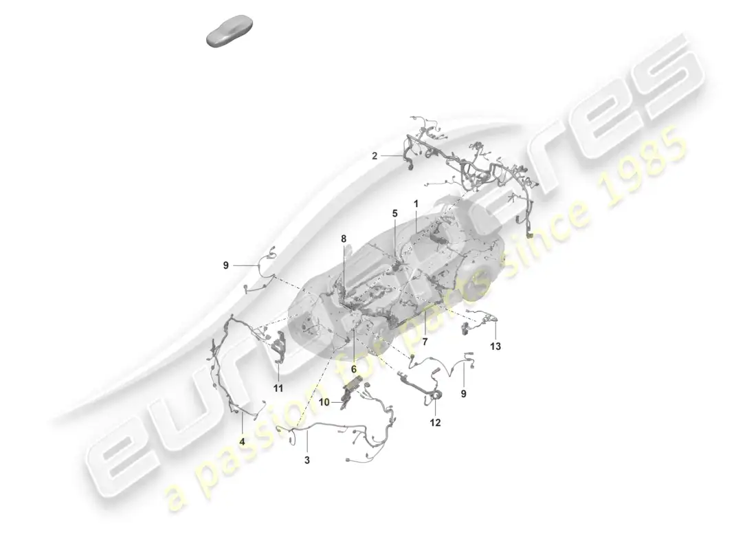 porsche 2024 (992-2 gt3/rs/st) juego de cables parachoques parte delantera diagrama de piezas