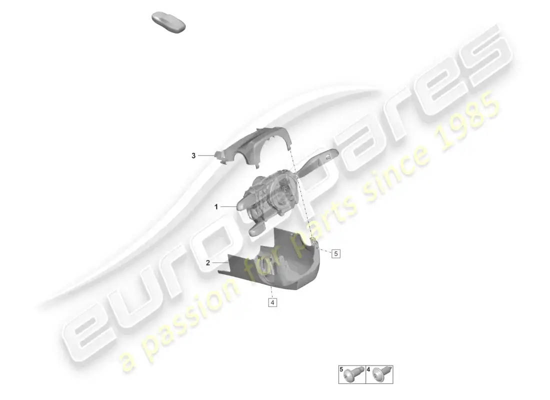 porsche 2023 (992-1 gt3/rs/st) interruptor de la columna de dirección diagrama de piezas