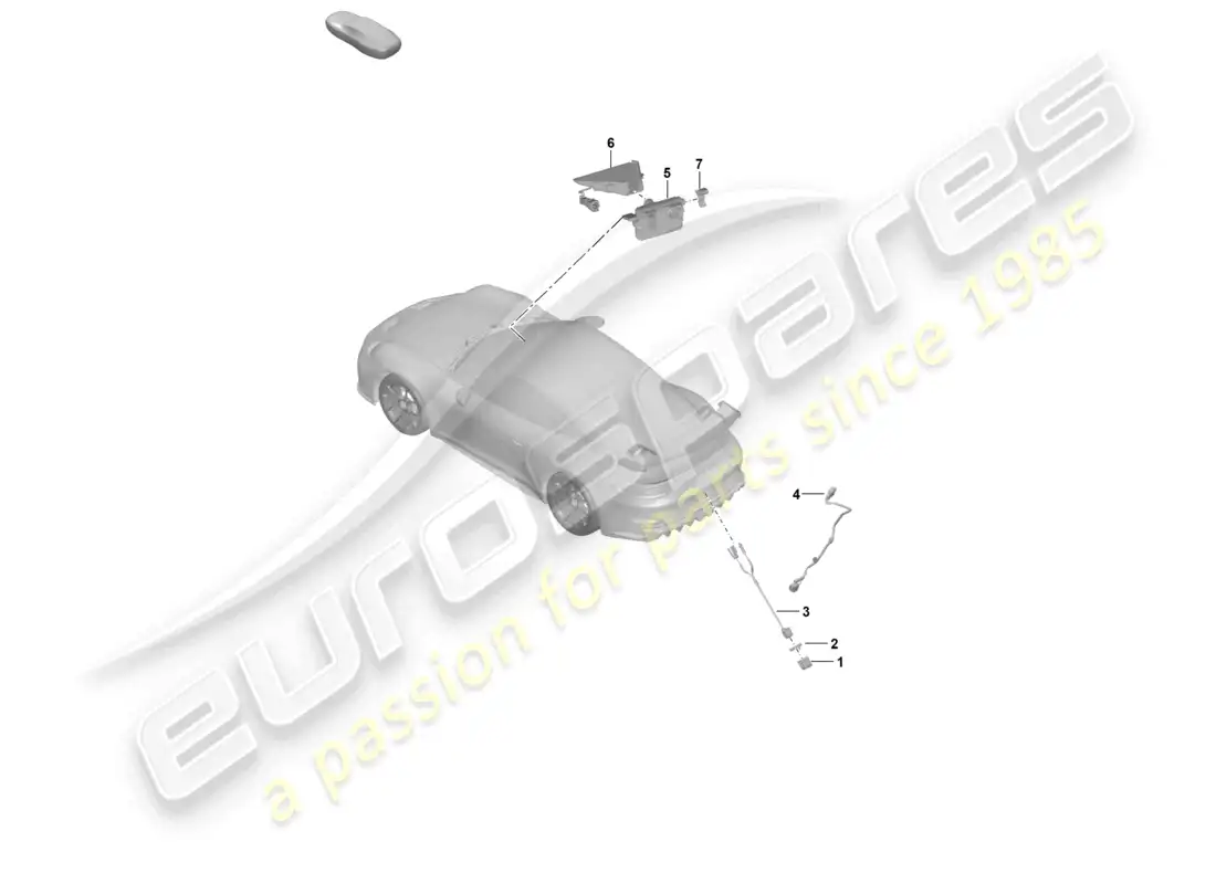 porsche 2023 (992-1 gt3/rs/st) cámara de marcha atrás diagrama de piezas