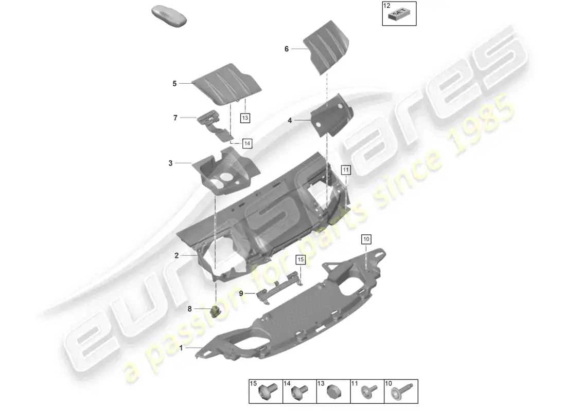 porsche 2023 (992-1 gt3/rs/st) portón trasero/tapa del maletero diagrama de piezas