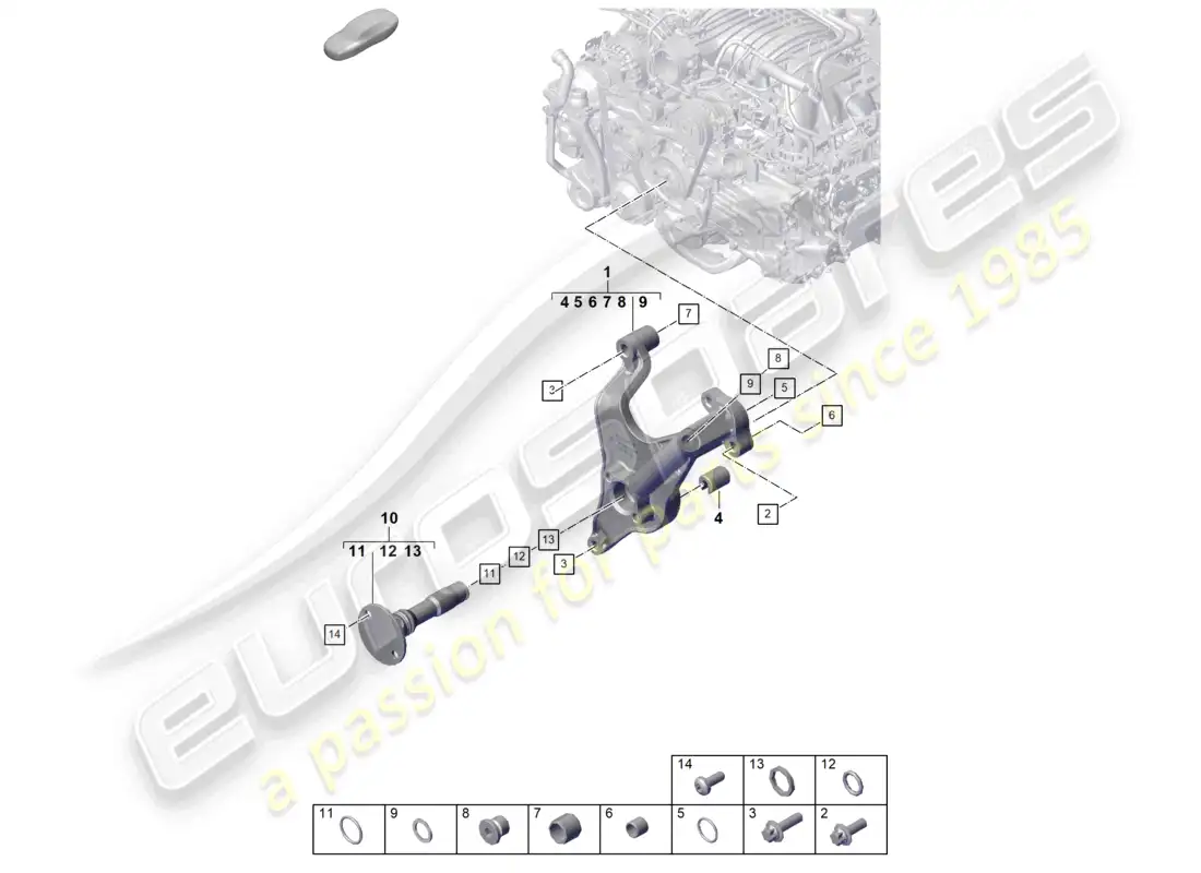 porsche 2022 (992-1 gt3/rs/st) diagrama de piezas del cigüeñal del motor (prensa de aceite/lubricación)