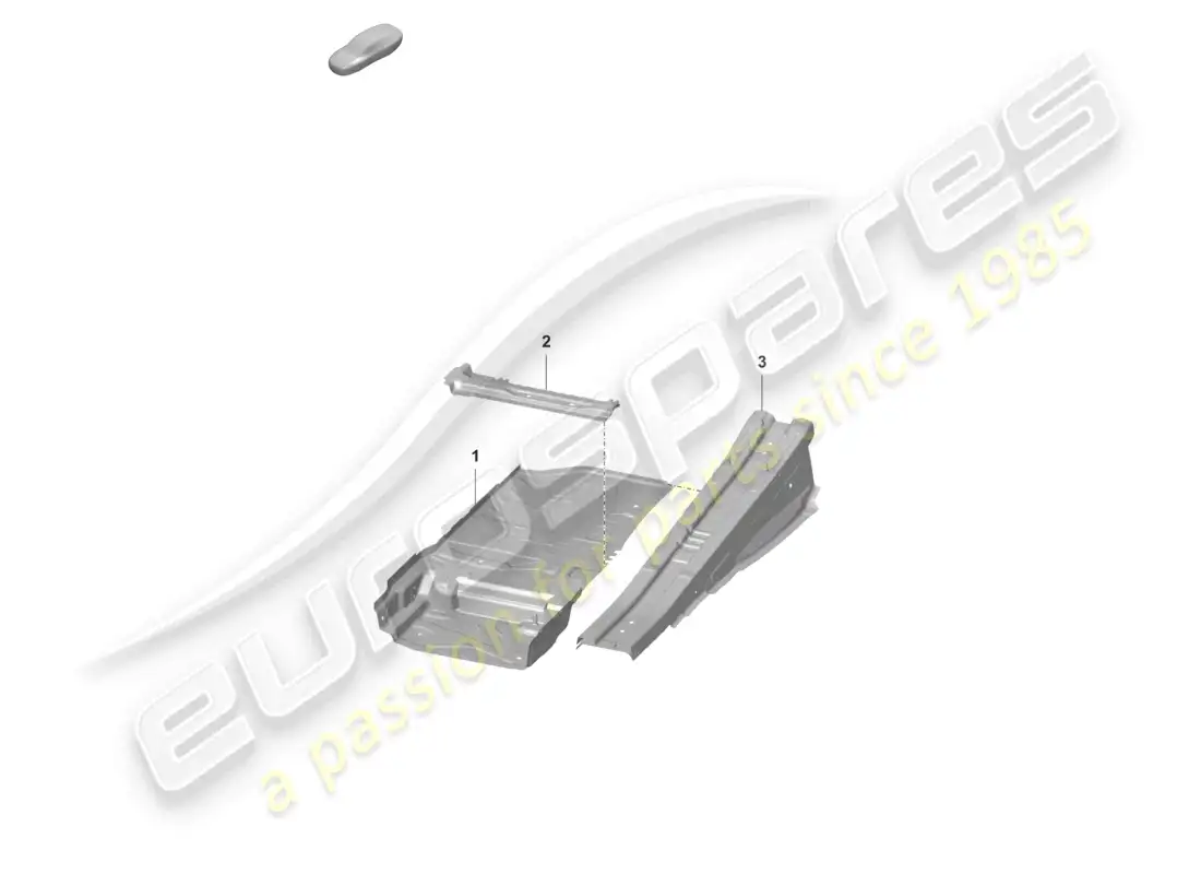 porsche 2022 (taycan 9j1-1) túnel de soporte del asiento delantero de placa inferior diagrama de piezas